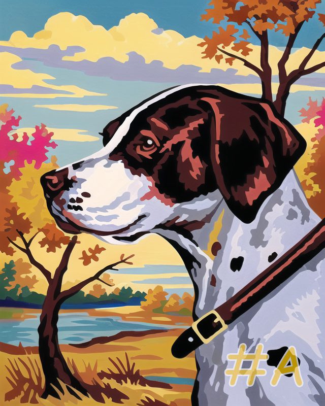 Pointer Dogs in Autumn Needlepoint Canvas