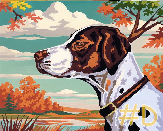 Pointer Dogs in Autumn Needlepoint Canvas