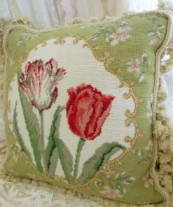 Beautiful Tulip Neeldepoint Pillow