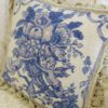 Blue Floral Needlepoint Pillow Vintage