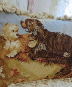 Two Dogs Needlepoint Pillow