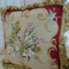 Floral Scrolls Needlepoint Pillow