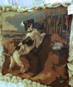 Hunting Dog Needlepoint Pillow