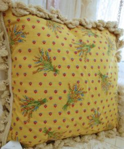 Yellow Floral Needlepoint Pillow