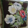 Bold Floral Needlepoint Pillow with Red, White, and Blue Bouquet