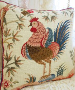 Rustic Rooster Needlepoint Pillow