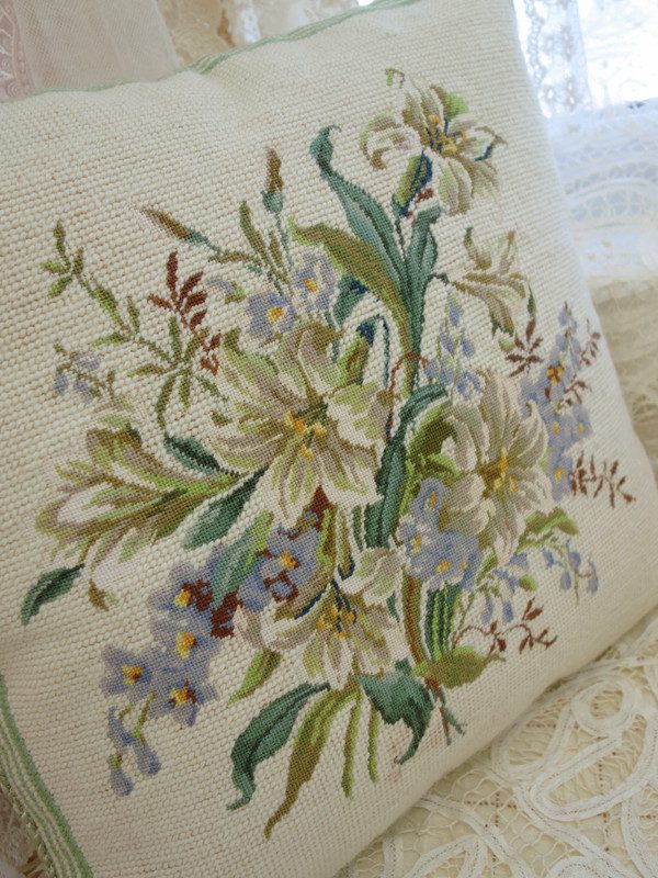 Lily Needlepoint Pillow