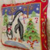 Needlepoint Pillow – Festive Penguin