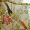 Vintage Peacock Needlepoint Pillow Flowers Embroidery