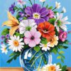 Mixed Flowers Bouquet Needlepoint Canvas