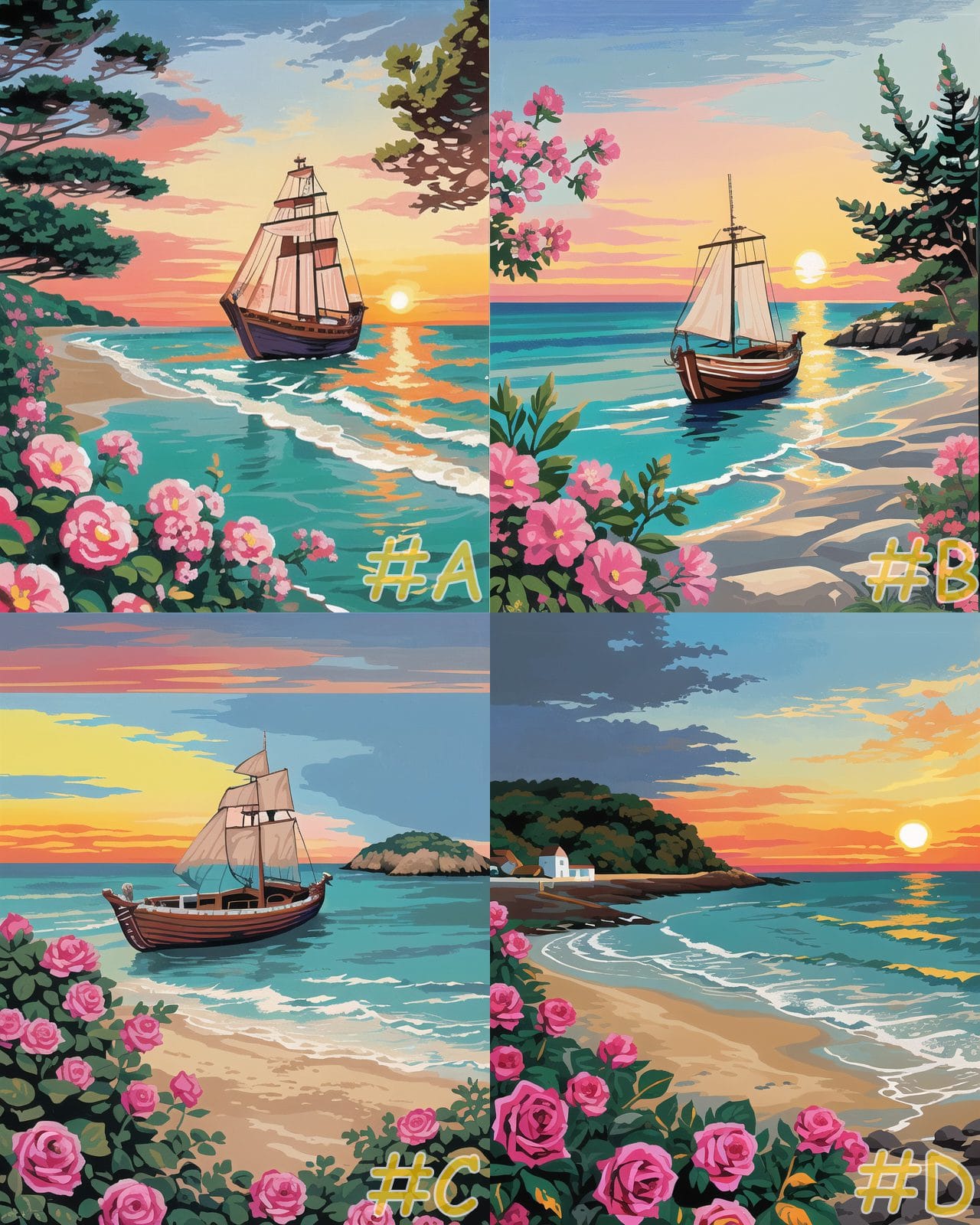 Sailing at Sunset Needlepoint Canvas Series