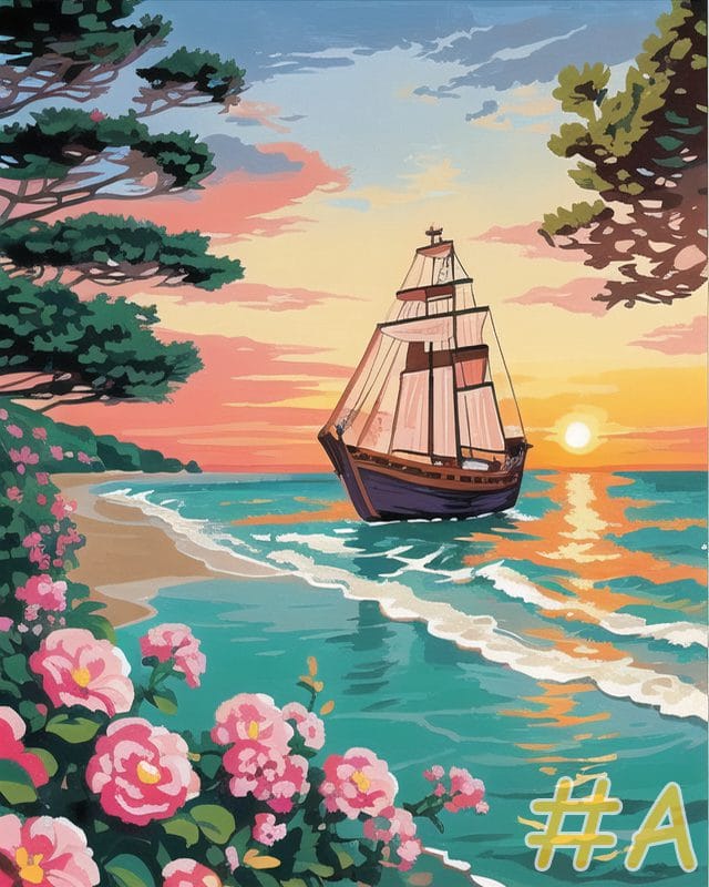 Sailing at Sunset Needlepoint Canvas Series