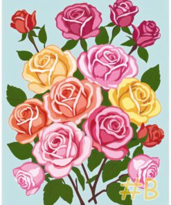 Mini Elegant Rose Bouquet Needlepoint Canvas