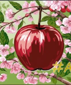 Apple Blossoms & Fruits Needlepoint Canvas