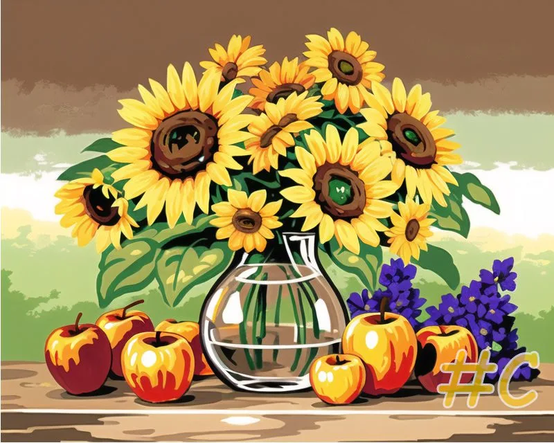 Sunflower and Harvest Needlepoint Canvas