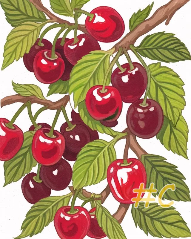 Cherry Orchard Hand Painted Needlepoint Canvas