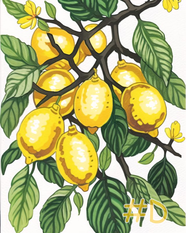 Lemon Tree Needlepoint Canvas