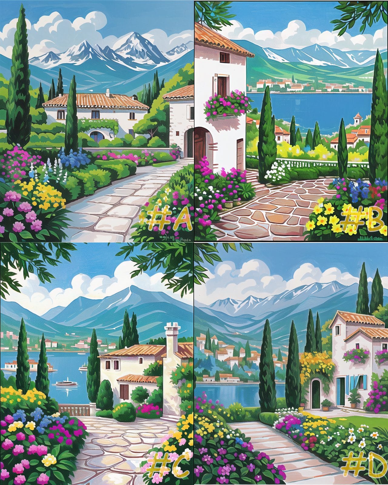 Mediterranean Garden Needlepoint Canvas