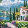 Mediterranean Garden Needlepoint Canvas