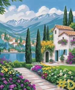 Mediterranean Garden Needlepoint Canvas