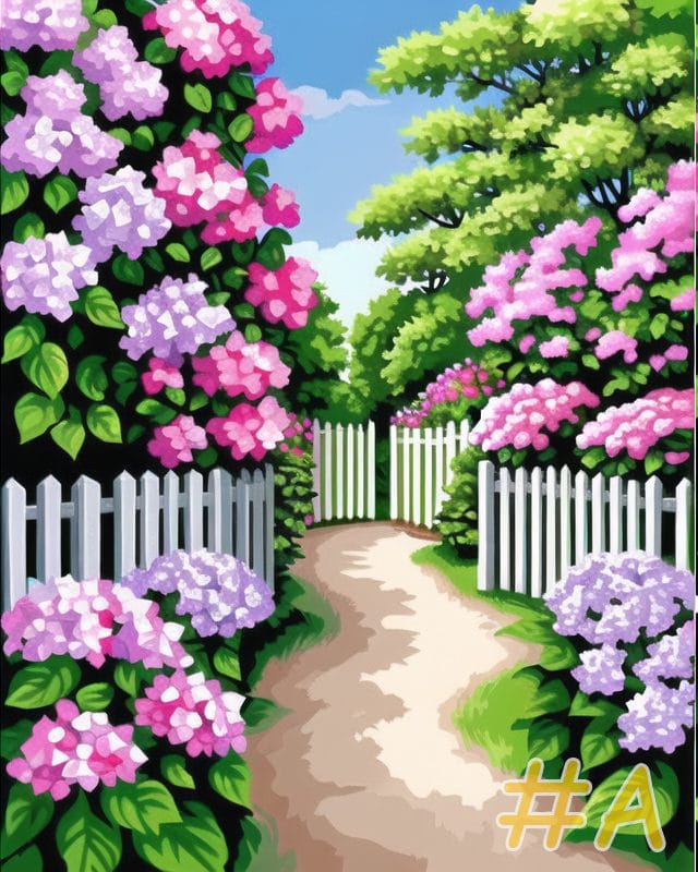 Vintage Garden Path Needlepoint Canvas