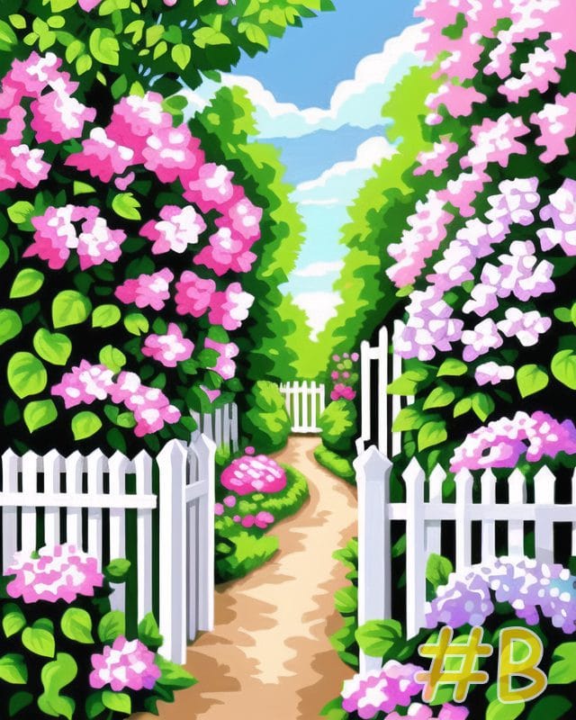Vintage Garden Path Needlepoint Canvas
