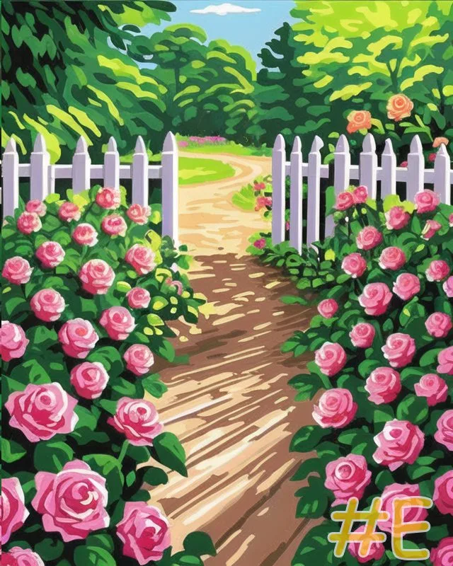 Vintage Garden Path Needlepoint Canvas