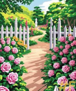 Vintage Garden Path Needlepoint Canvas