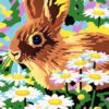 Daisy Field Bunny Needlepoint Canvas