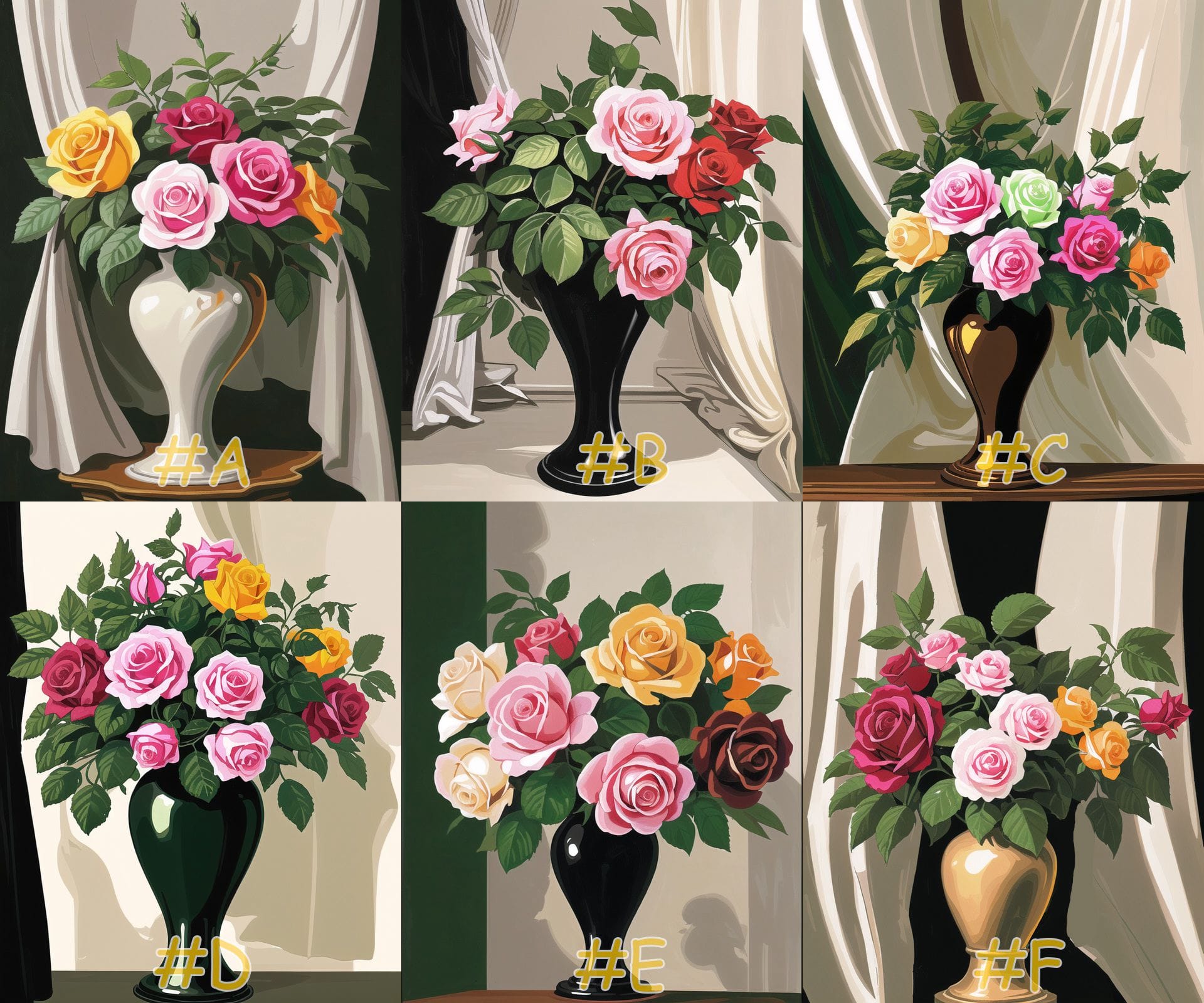 Rose Vase Needlepoint Canvas