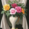 Rose Vase Needlepoint Canvas