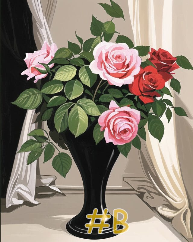 Rose Vase Needlepoint Canvas