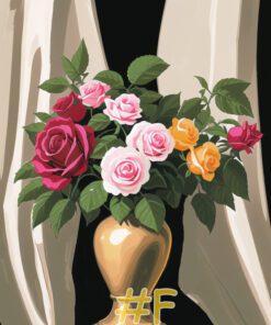 Rose Vase Needlepoint Canvas