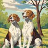 English Setter Hunting Scene With Gun Needlepoint Canvas