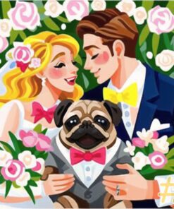 Pug In Wedding Day -Needlepoint Canvas