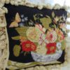 Charming Floral Needlepoint Pillow in Vase with Handles