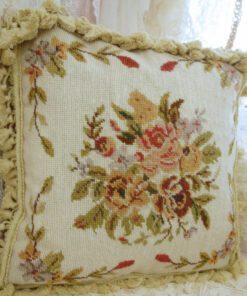 Needlepoint Pillows, Pastel Rose