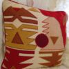 Bold Geometric Needlepoint Pillow in Red and Gold