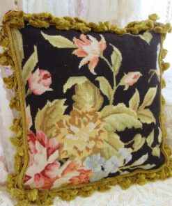 Classic Floral Needlepoint Pillow