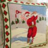 Santa in the Snow Needlepoint Pillow