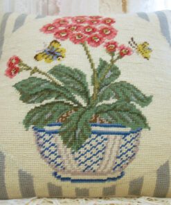 Potted Plant Needlepoint Pillow