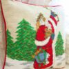 Santa Claus Christmas Needlepoint Pillow