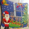 Santa Needlepoint Pillow for Christmas