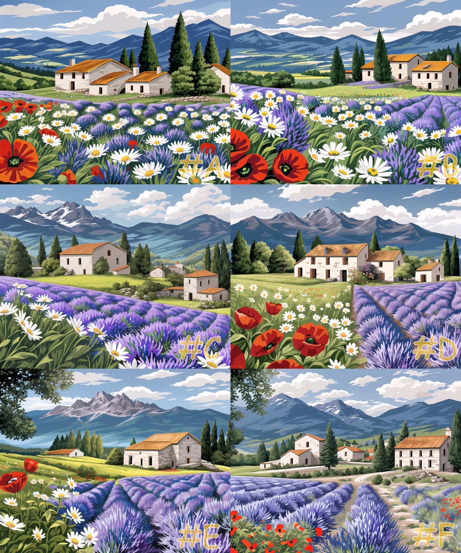 Lavender Fields Landscape Needlepoint Canvas