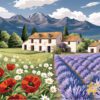 Lavender Fields Landscape Needlepoint Canvas