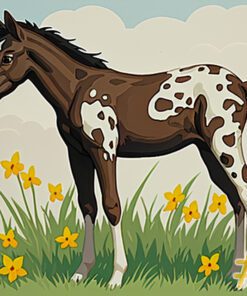 Playful Foals in a Flower Field