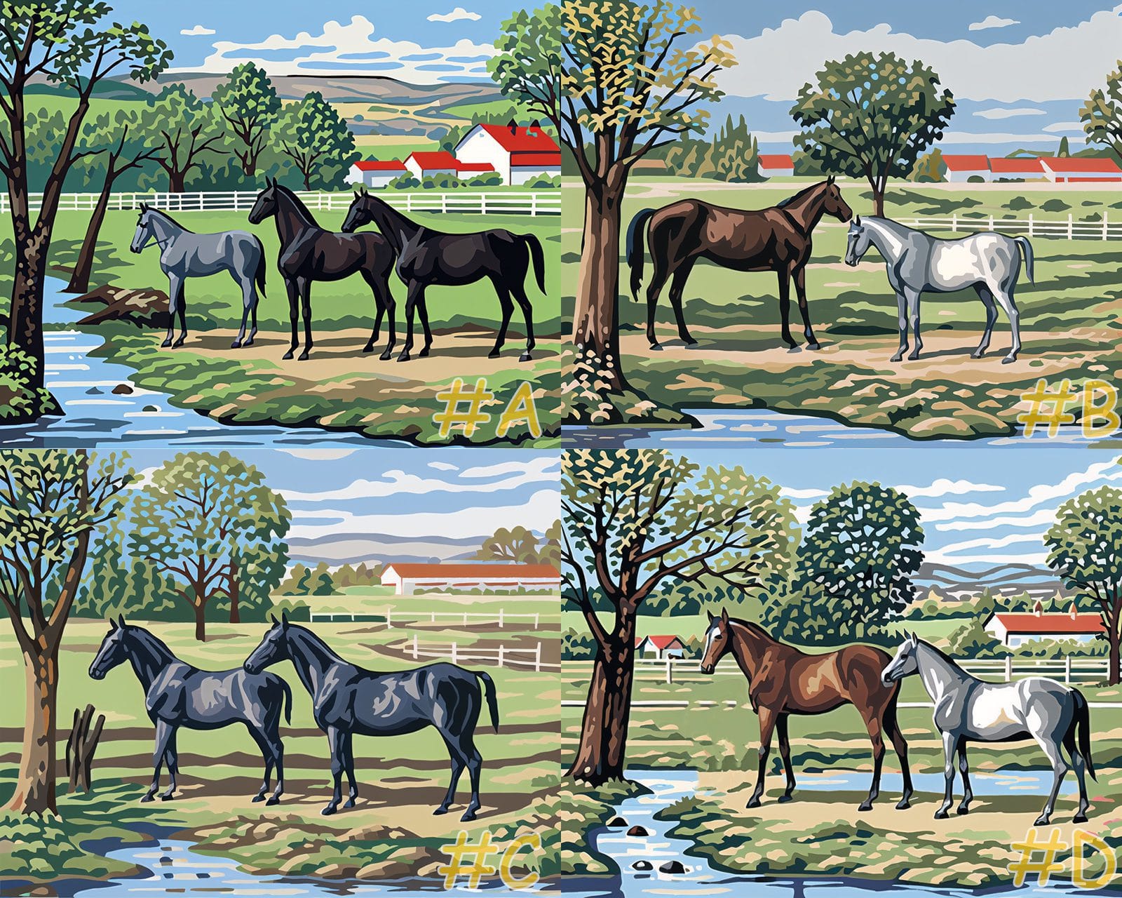 Majestic Horses by the Stream Product Title
