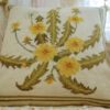 Elegant Yellow Dandelion Needlepoint Pillow with Neutral Background