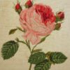 Pink Rose Needlepoint Pillow