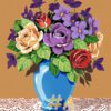 Needlepoint Canvas – Rose and Violet Bouquet